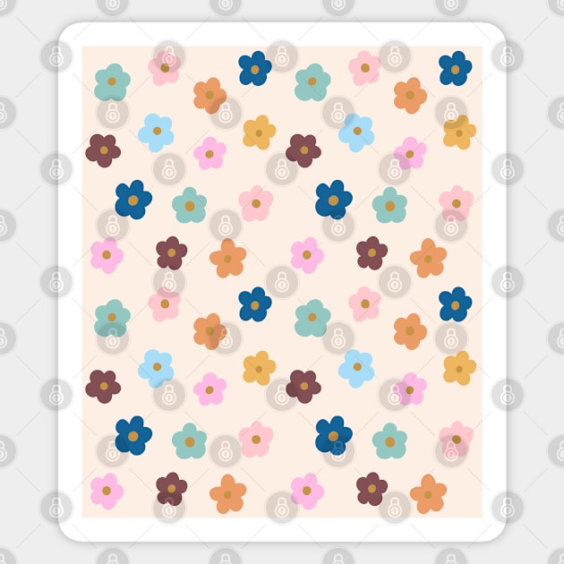 Groovy Flowers Pattern Sticker by OneThreeSix